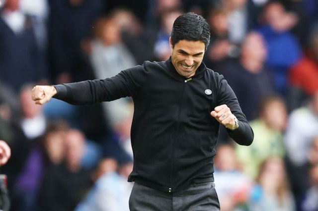 HLV Mikel Arteta (ảnh nhỏ) phấn khích với thành công của “Hợp chủng quốc Arsenal” từ đầu mùa đến nay