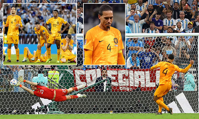 Van Dijk sút hỏng luân lưu khiến Hà Lan thua Argentina ở tứ kết