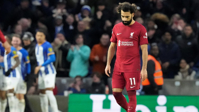 Liverpool thua thảm 0-3 trên sân của Brighton