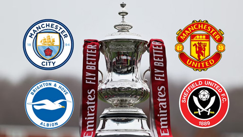 Bốc thăm vòng bán kết FA Cup 2022/23: MU và Man City hẹn nhau ở chung kết