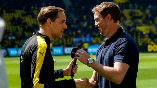 Thomas Tuchel (trái) từng là thầy của Julian Nagelsmann