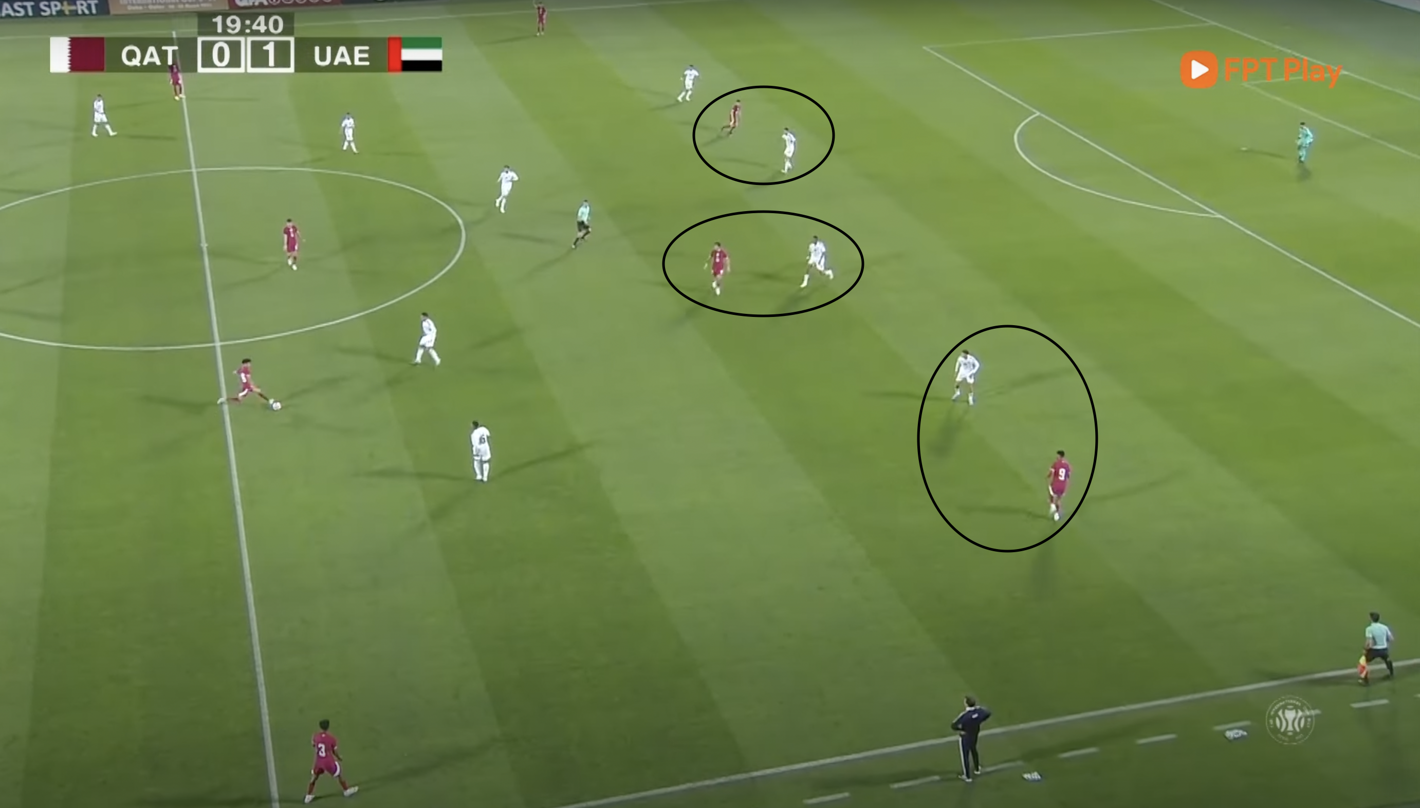 U23 UAE  tổ chức vây ráp 1 vs 1 liên tục