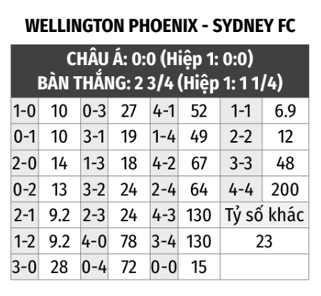 Wellington Phoenix vs Sydney