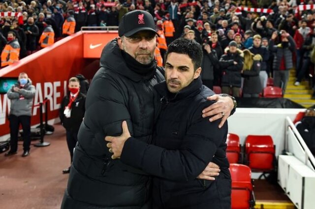 Liverpool sẽ là cửa dưới trong màn tái ngộ với Arsenal của Mikel Arteta