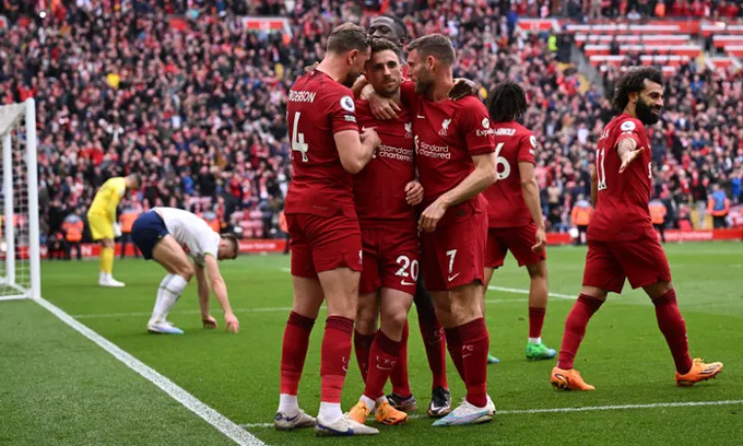 Liverpool chiếm vị trí thứ 5 của Tottenham sau khi đánh bại chính đối thủ này