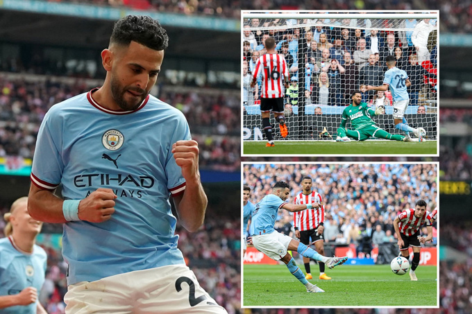 Mahrez vừa lập hat-trick giúp Man City vào chung kết FA Cup