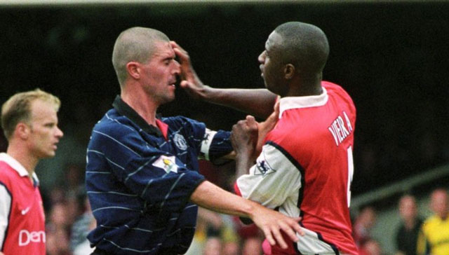 Patrick Vieira và Roy Keane nhất nhì về khoản lĩnh thẻ đỏ