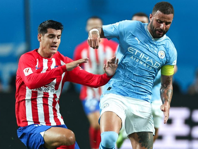 Walker thi đấu nổi bật ở trận đấu giữa Man City vs Atletico