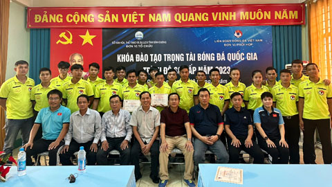 Bình Dương: 75 học viên hoàn thành Khóa đào tạo trọng tài Bóng đá Quốc gia trình độ sơ cấp năm 2023