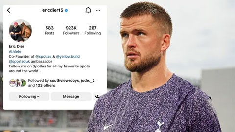 Eric Dier bỏ theo dõi Tottenham, công khai đòi ra đi