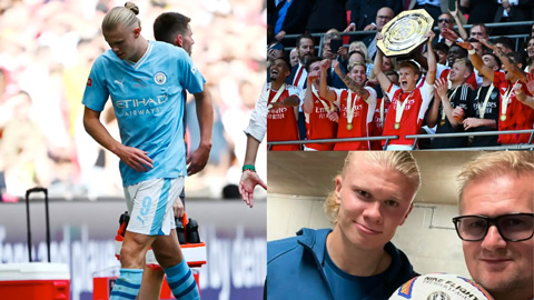 Bố Erling Haaland châm biếm Arsenal sau khi con trai gây thất vọng ở Community Shield