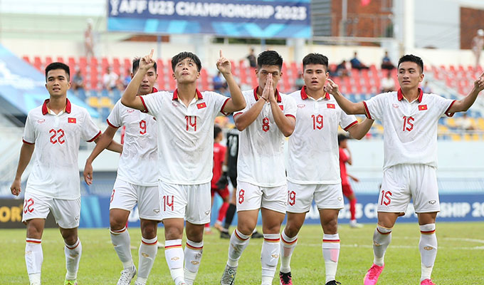 U23 Việt Nam có chiến thắng thuyết phục trước U23 Lào - Ảnh: Nam Anh