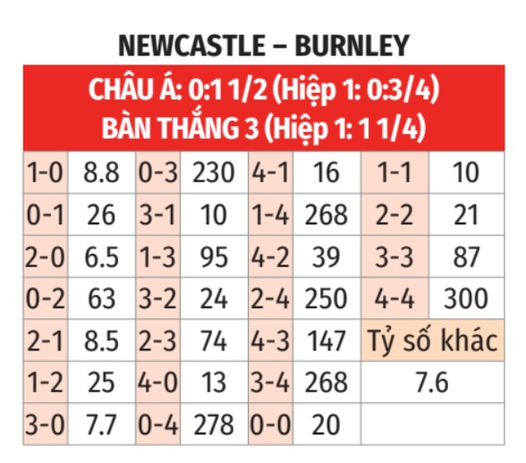 Newcastle vs Burnley