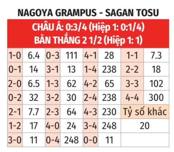 Nagoya Grampus vs Sagan Tosu