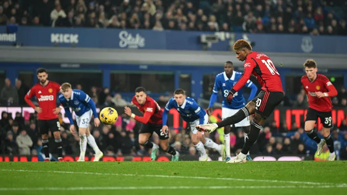 Quả đá 11 mét thành bàn của Rashford