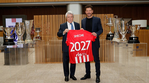 Diego Simeone gia hạn hợp đồng thêm 3 năm, ở lại Atletico Madrid đến 2027