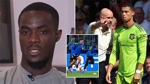 Eric Bailly quay lại chỉ trích Ten Hag vì Ronaldo